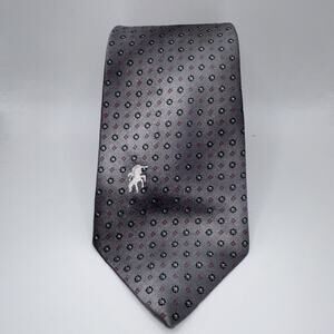 Bronzini Neck Tie Red Black Design 1970s Silk Halle Brothers Cleveland - Vintage